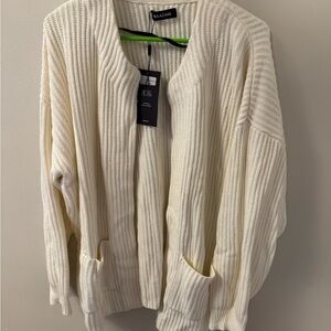 NAADAM Textured Open Front Cashmere Cardigan - white